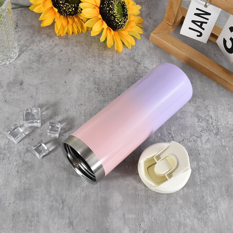16oz Mixed Color Double Stainless Steel Vacuum Flasks & Thermoses Straight Portable Water Bottle Water Bottle