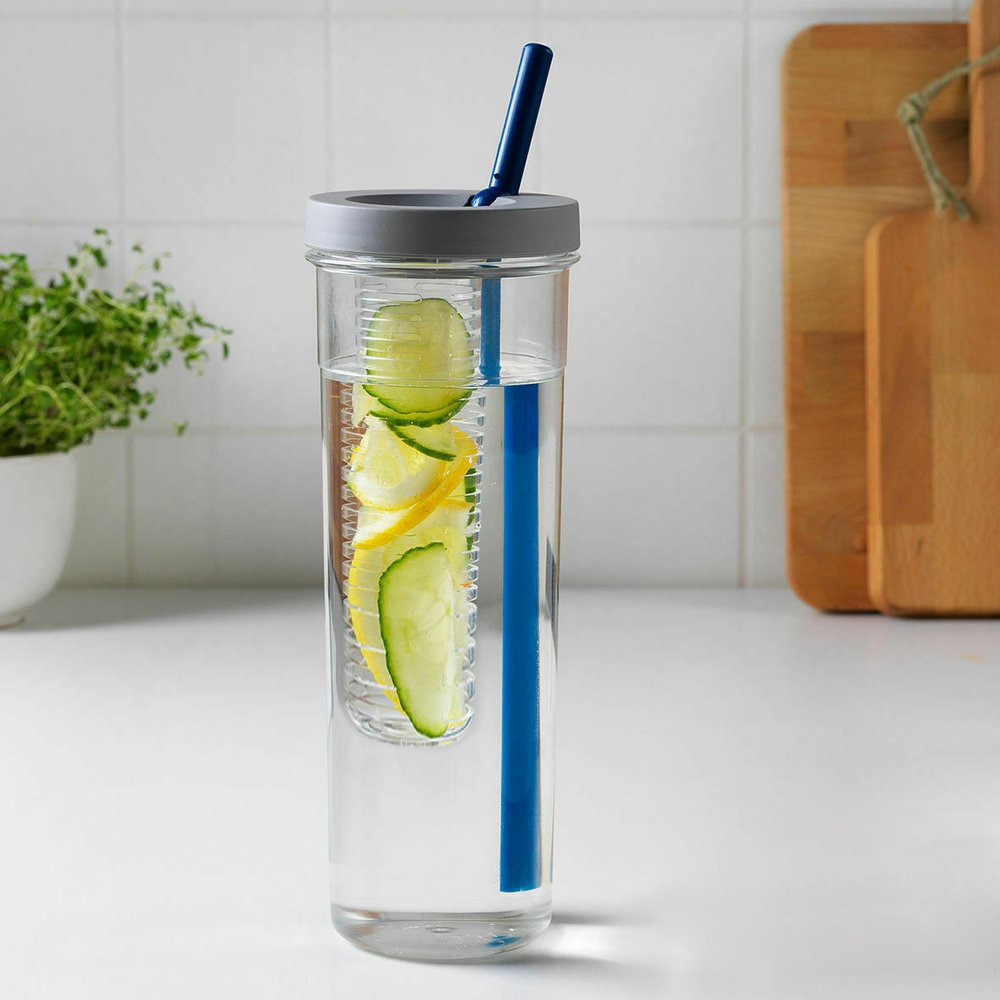 Small Business Filter cup 700ml fruit tea with straw outdoor plastic water bottle with lids Water Bottle Summer
