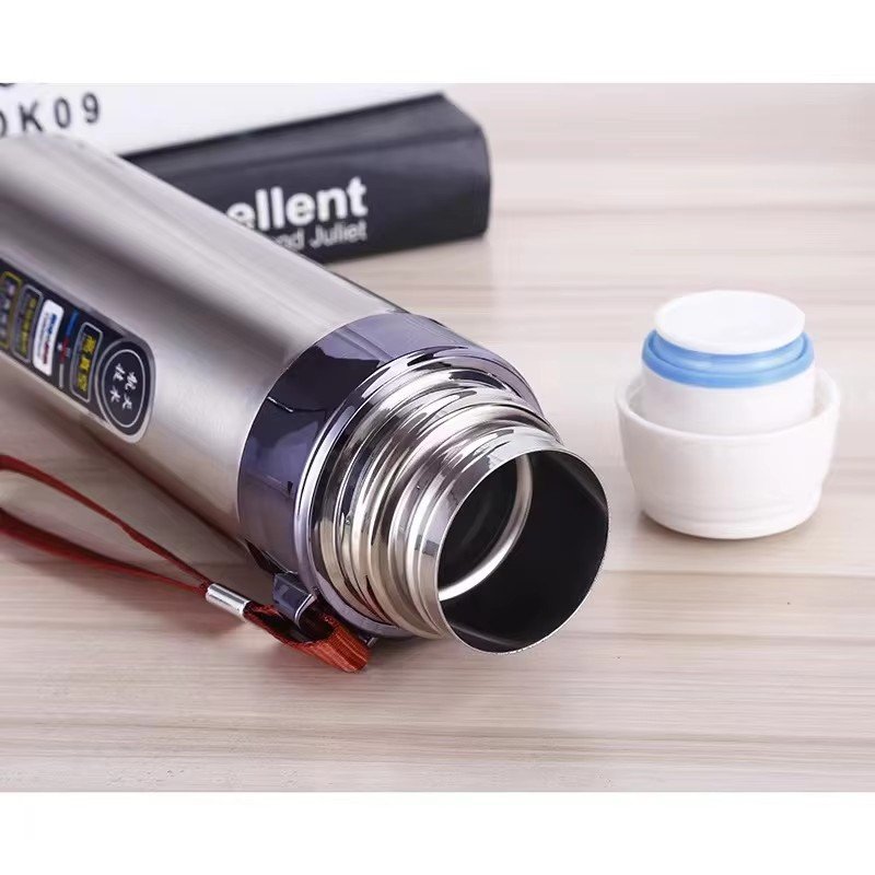 Detachable Double Layer Shaker Water Bottle Drink Kettle Stainless Steel Thermos Vacuum Flask Insulated Tumbler Bottle with Rope