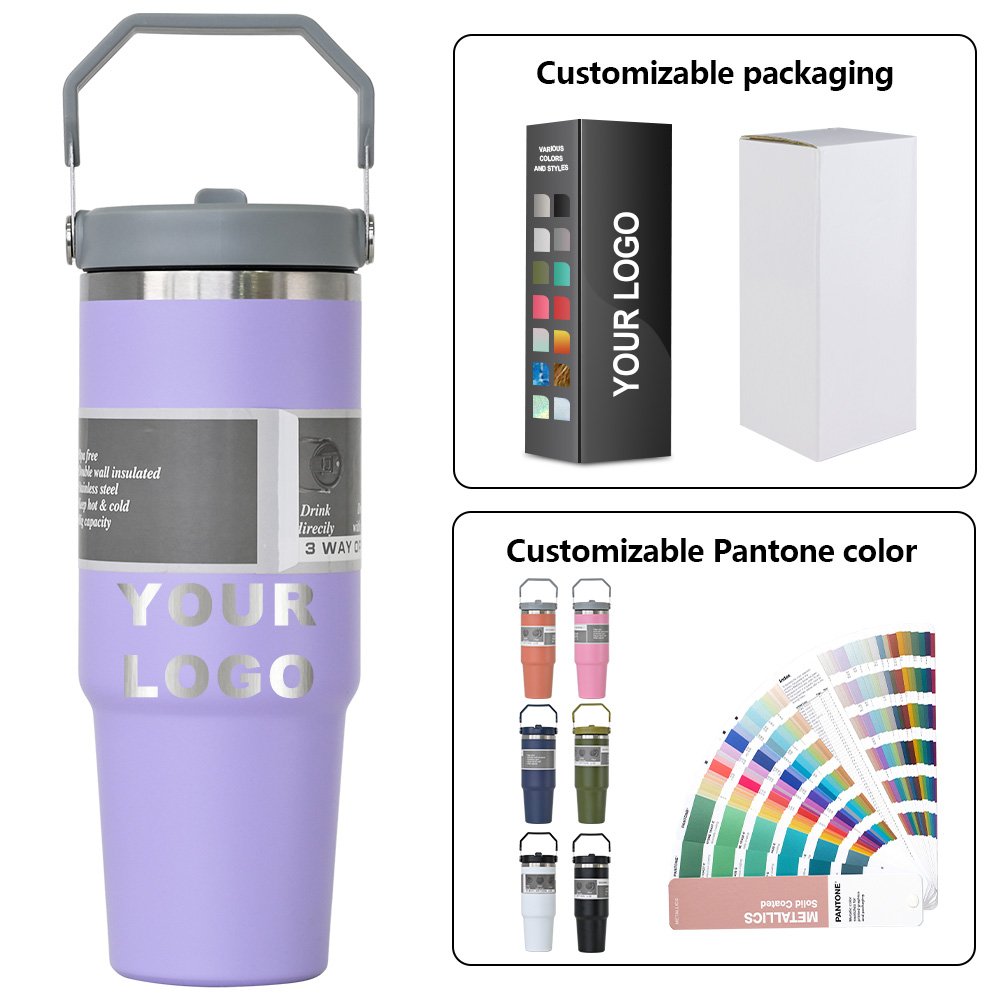 Custom 30Oz Engraved Tumbler Coffee Travel Mug Stainless Steel Vacuum Insulated Tumbler Flip Straw Tumbler For Hot Drinks