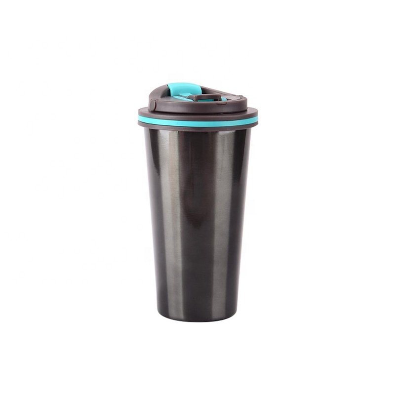 BPA free new custom logo matte color double wall stainless steel insulated coffee mug with handle lid