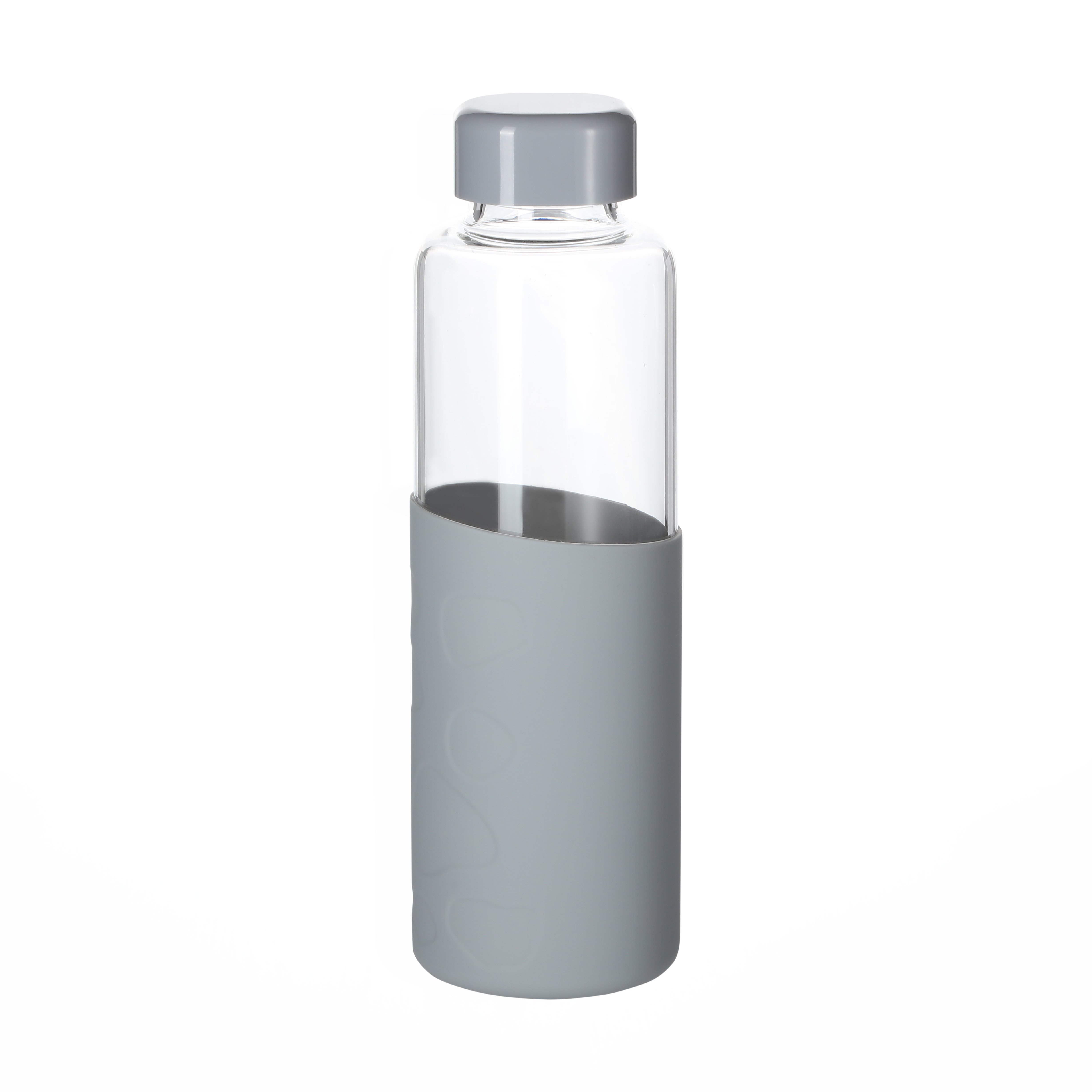 Original Design Outdoor 550Ml High Borosilicate Glass Water Bottle With Square Lid And Pebble Dot Good Grip Silicone Sleeve