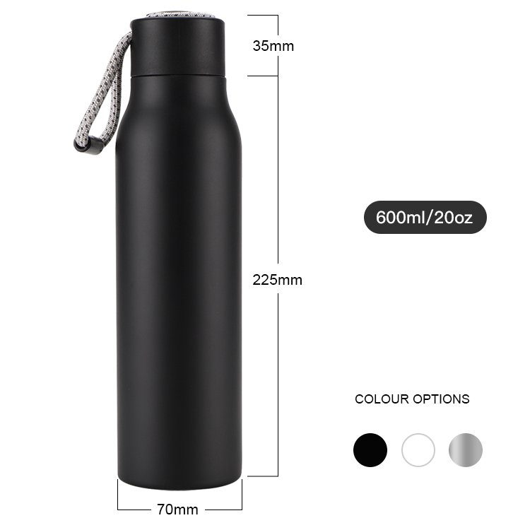 20oz Double Wall Stainless Steel Vacuum Insulated Sports Water Bottle Custom Water Flasks With Rope