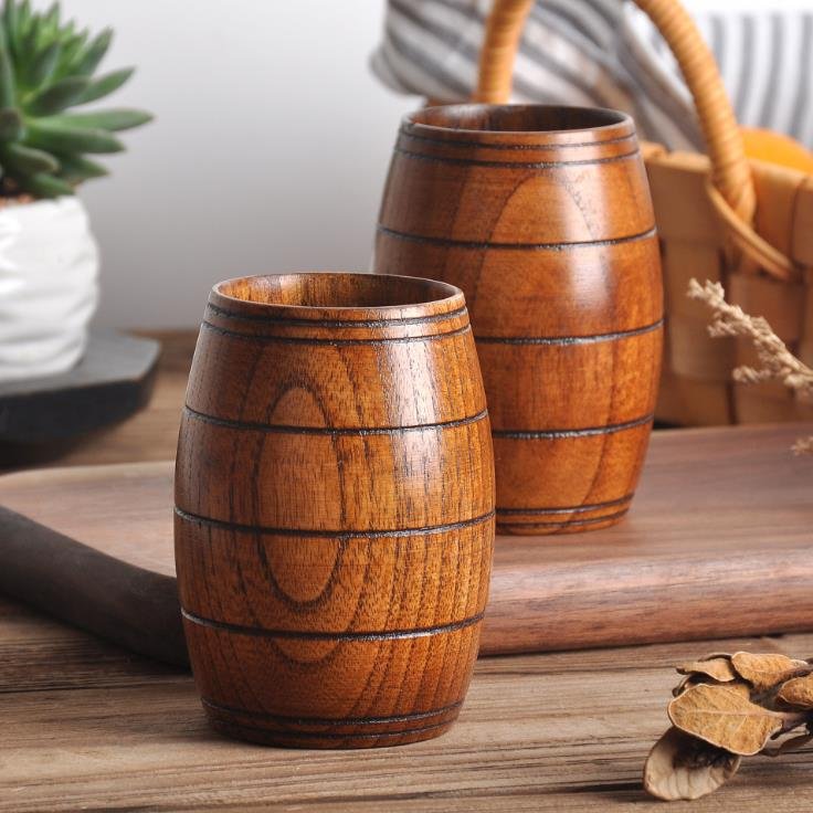 Factory Direct Sales Natural Wood Color Bar Wood Cup Wood Beer Mug