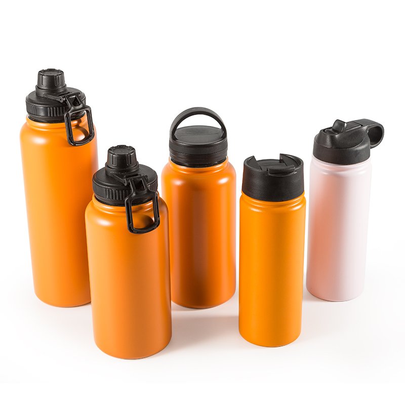 32oz 40oz 304 Double Wall Vacuum Insulated Sport Stainless Steel Water Bottle With OEM Custom Handle Lid