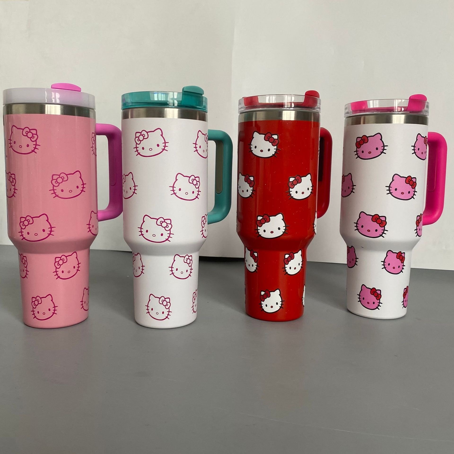 Ruunjoy 40oz Stan Tumbler Water Cups With Handle Large Capacity Stainless Steel Mugs Vacuum Insulated Kitty Sanrioed Water Cup