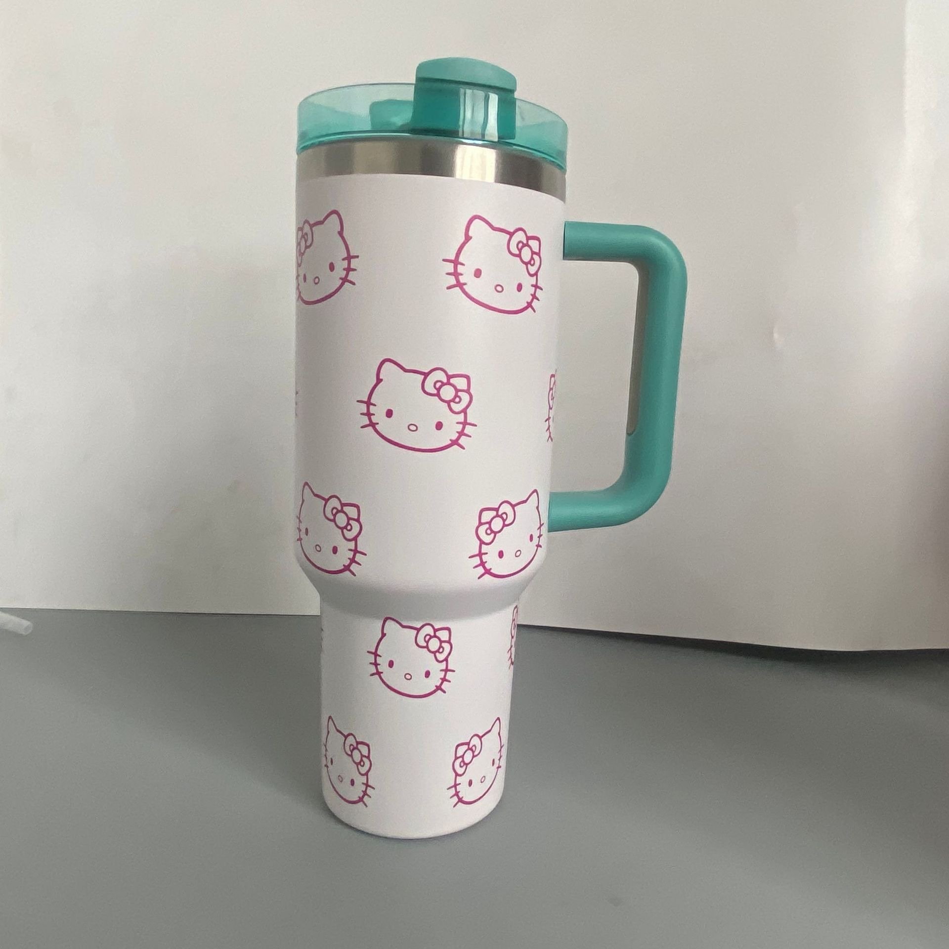 Ruunjoy 40oz Stan Tumbler Water Cups With Handle Large Capacity Stainless Steel Mugs Vacuum Insulated Kitty Sanrioed Water Cup