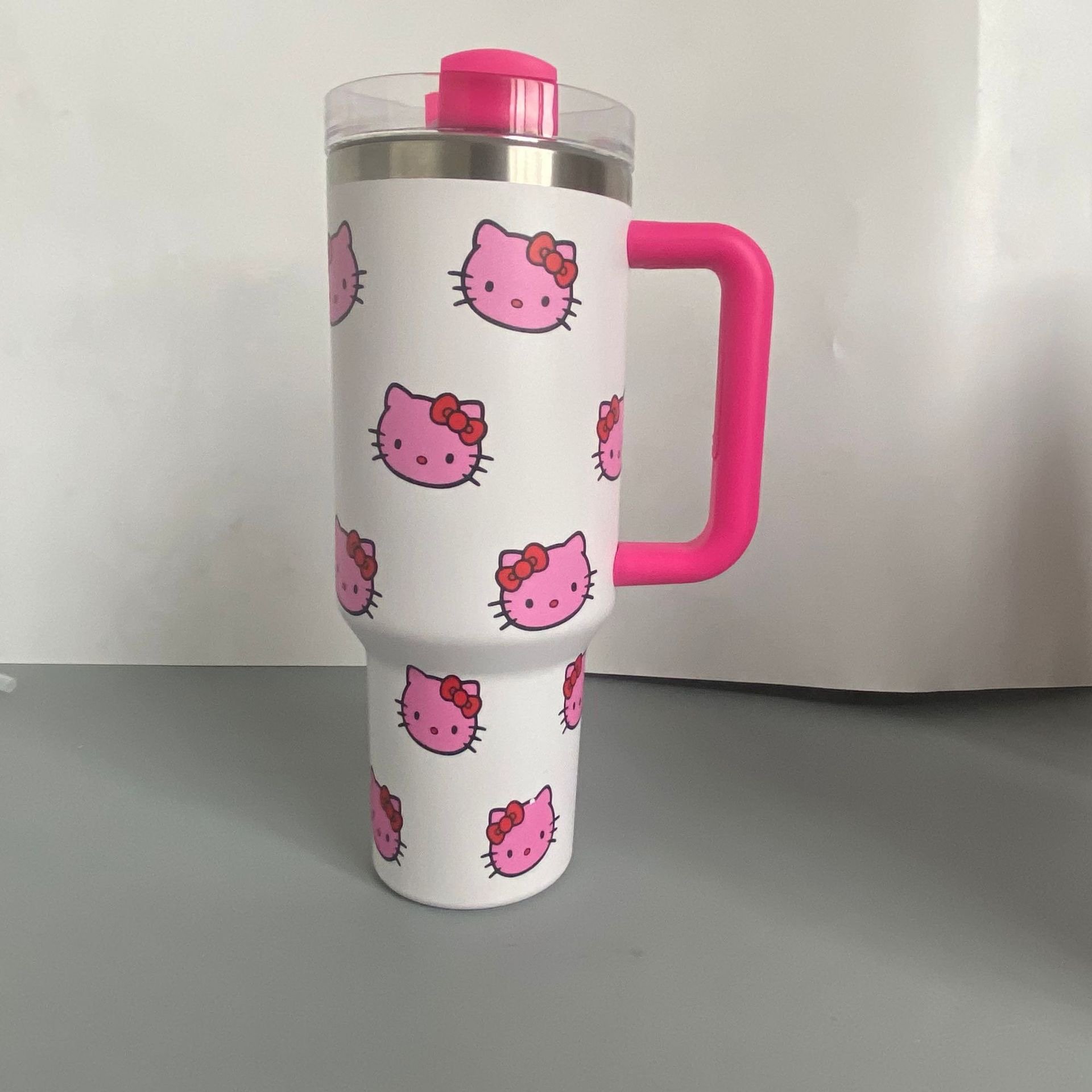 Ruunjoy 40oz Stan Tumbler Water Cups With Handle Large Capacity Stainless Steel Mugs Vacuum Insulated Kitty Sanrioed Water Cup