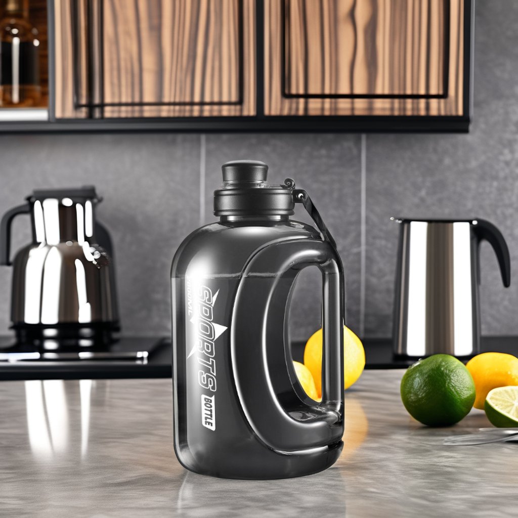 BPA Free Sports Water Bottle Leak-Proof Lightweight Gym/Camping Outdoors Bottle sport with Handle for Boiling Water Drinking