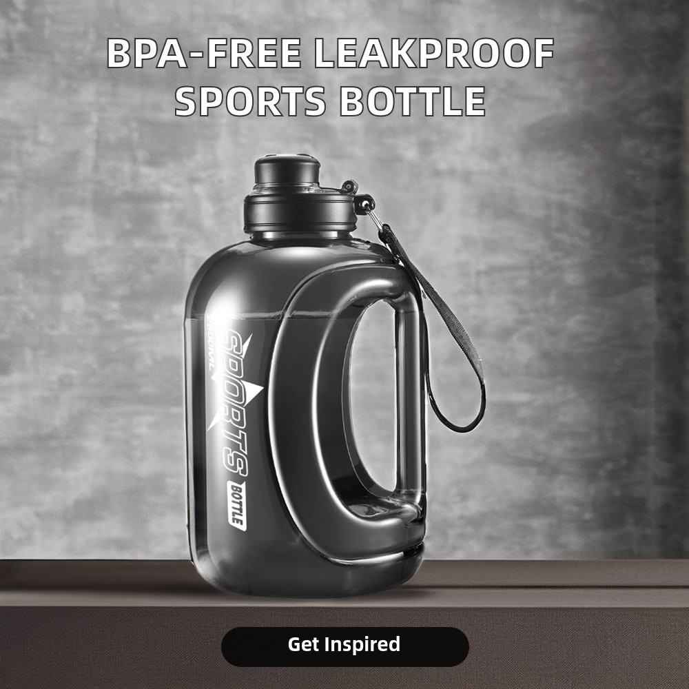 BPA Free Sports Water Bottle Leak-Proof Lightweight Gym/Camping Outdoors Bottle sport with Handle for Boiling Water Drinking