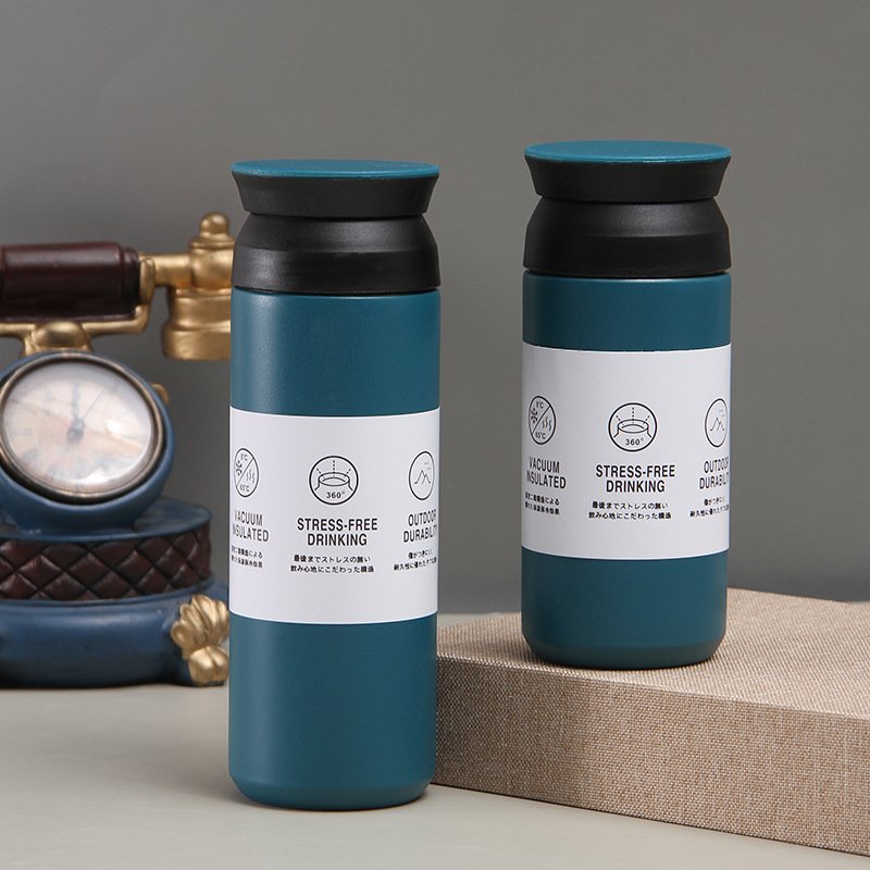 Hot Sale Japanese style thermos Sports coffee mug 350ml double wall stainless steel vacuum Water Bottle