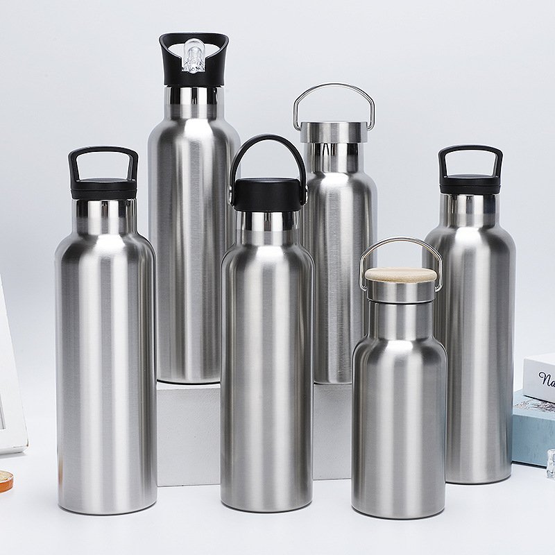WHOLESALE PROMOTIONAL 350/500/600/750/1000ML SPORTS OUTDOOR PORTABLE STAINLESS STEEL DOUBLE WALL VACUUM FLASK WATER BOTTLE
