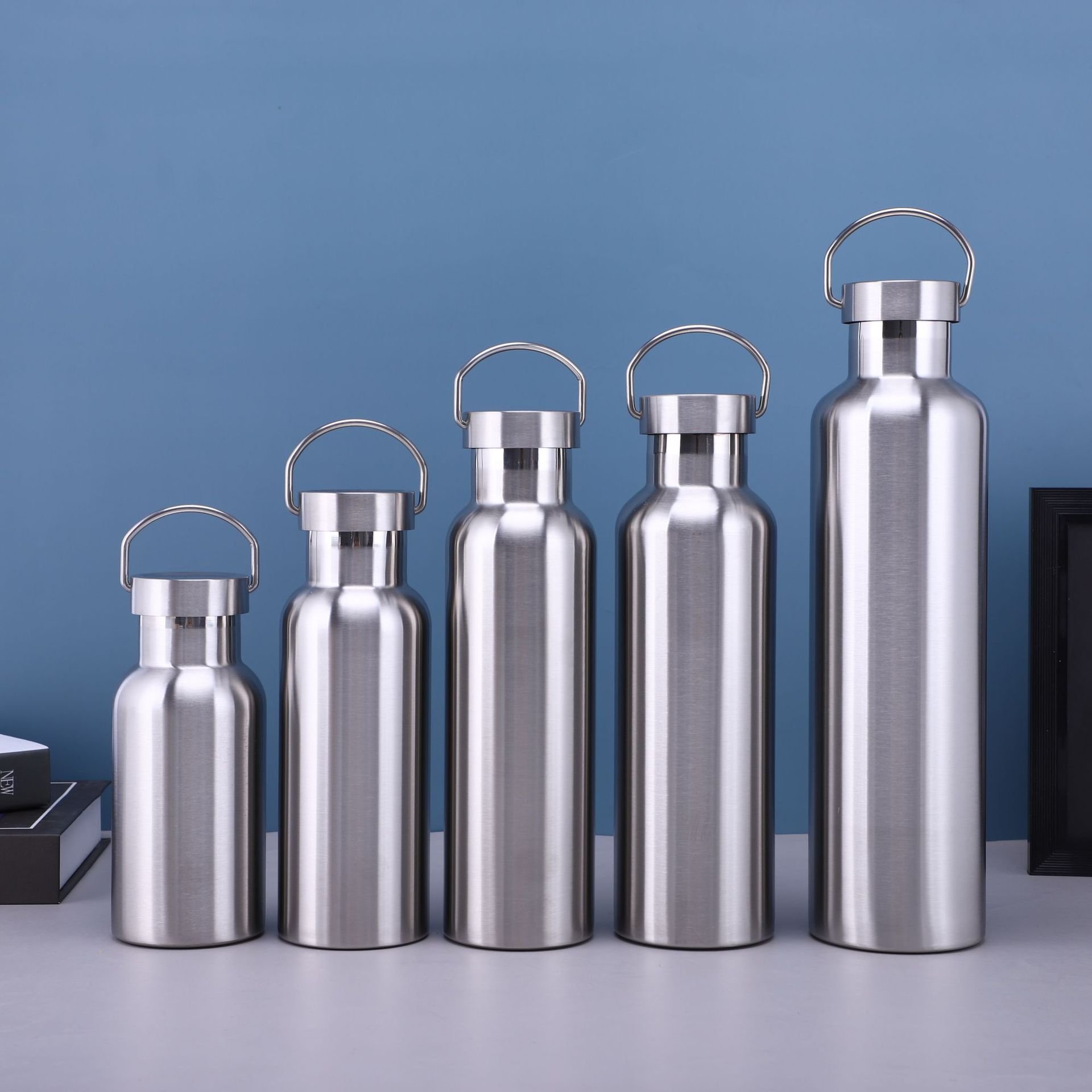 WHOLESALE PROMOTIONAL 350/500/600/750/1000ML SPORTS OUTDOOR PORTABLE STAINLESS STEEL DOUBLE WALL VACUUM FLASK WATER BOTTLE