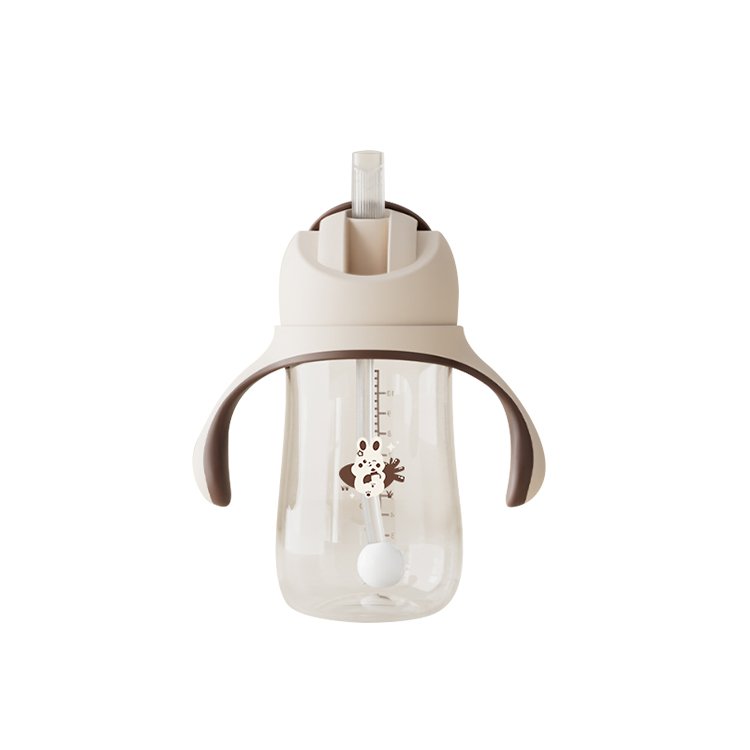 Handle children toddler tritan feeding silicone gravity straw sippy cup drinking leaning tot transition baby water bottle