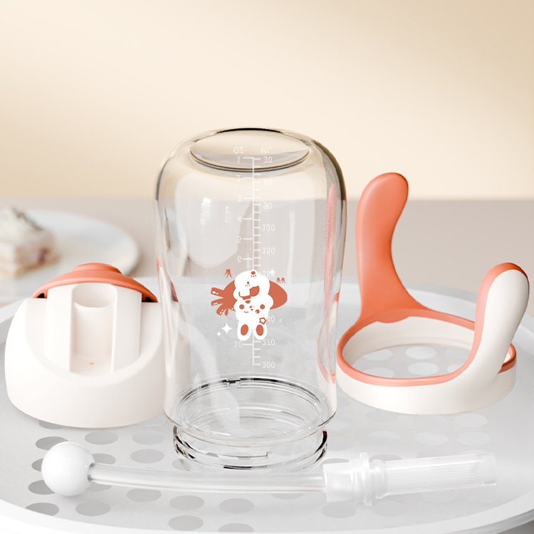 Handle children toddler tritan feeding silicone gravity straw sippy cup drinking leaning tot transition baby water bottle