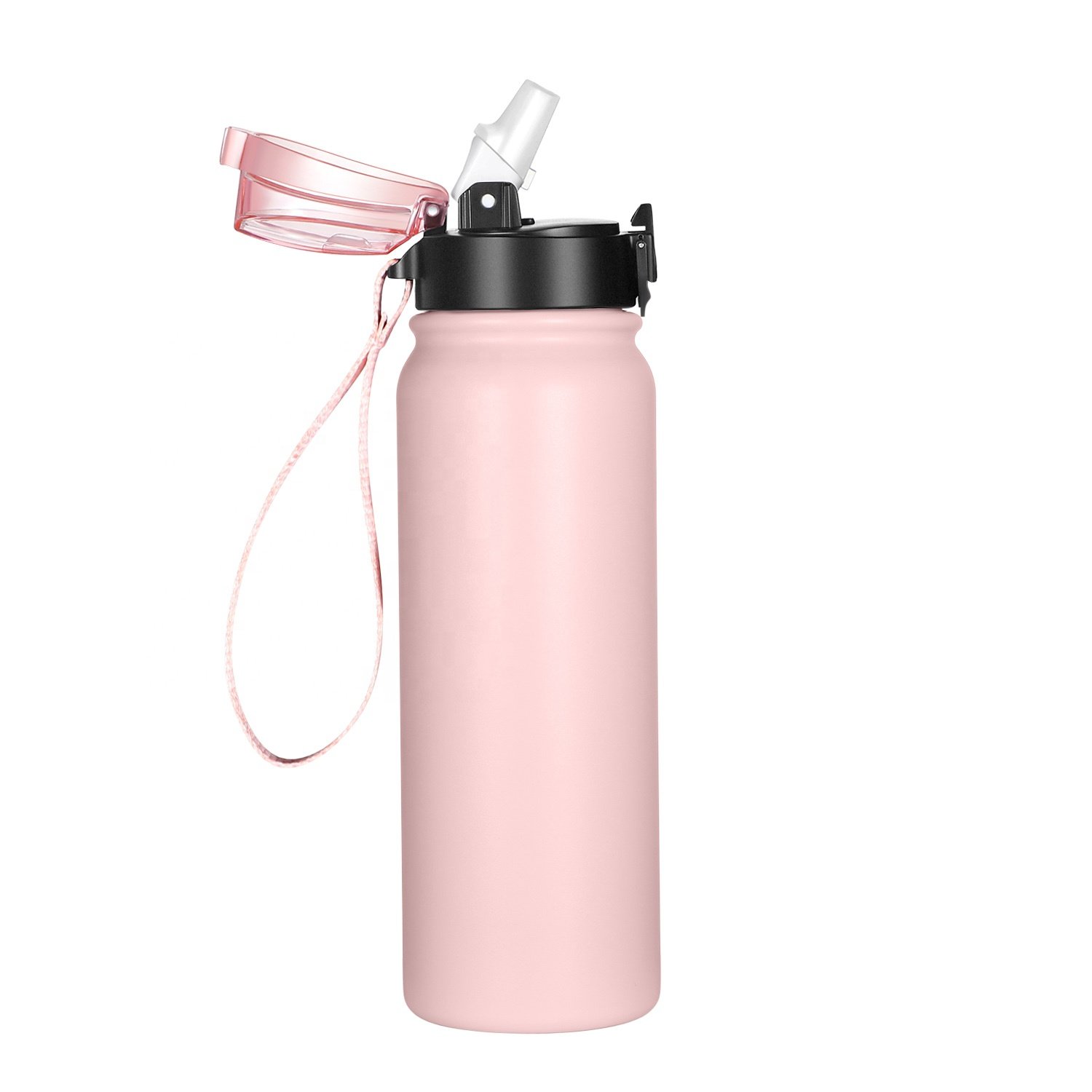 New design Double Wall Water Bottle Stainless Steel Vacuum Flask Bottle Sports Bottle with Handle Lid