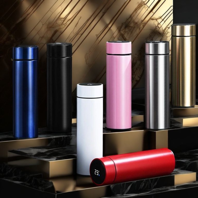 2024 WN 500ml Colorful Smart Double Wall Vacuum Flask Insulated Thermos Water Bottle With LED Screen Hot Sell Smart Water Bottle