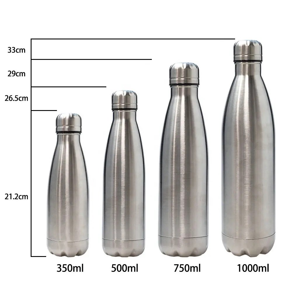 Oem Color 17oz 12oz Vacuum Stainless Steel thermos insulated cola shaped reusable water bottle