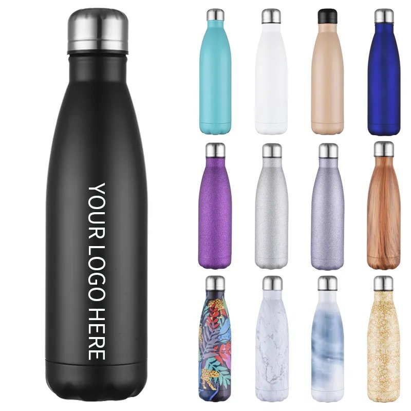 Oem Color 17oz 12oz Vacuum Stainless Steel thermos insulated cola shaped reusable water bottle