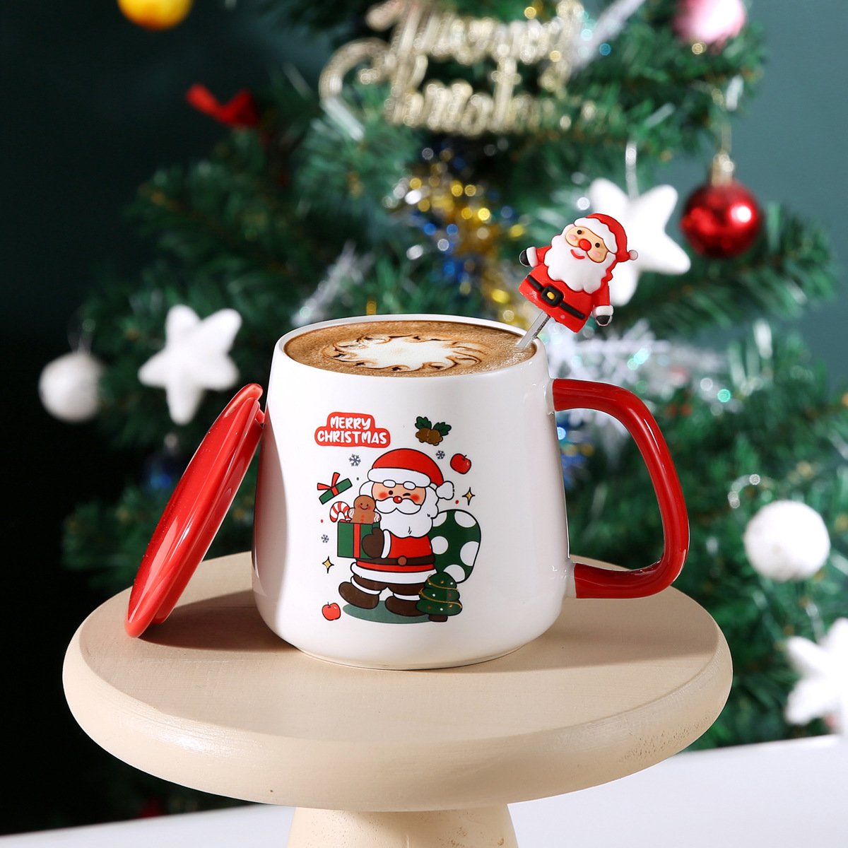 Christmas Mug Santa Claus Ceramic Cup Household Water Cup Coffee Cup Cartoon Christmas Gift Present