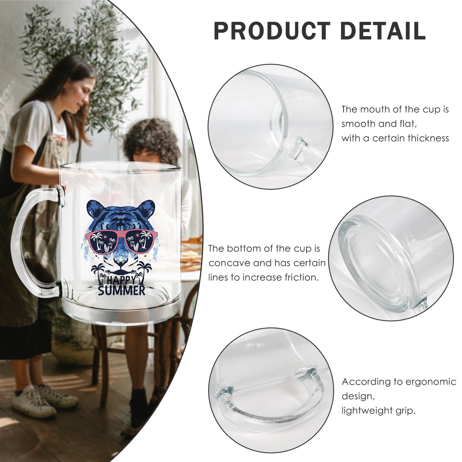 11oz Sublimation coating items glass beer mug and heat press printing glass mug