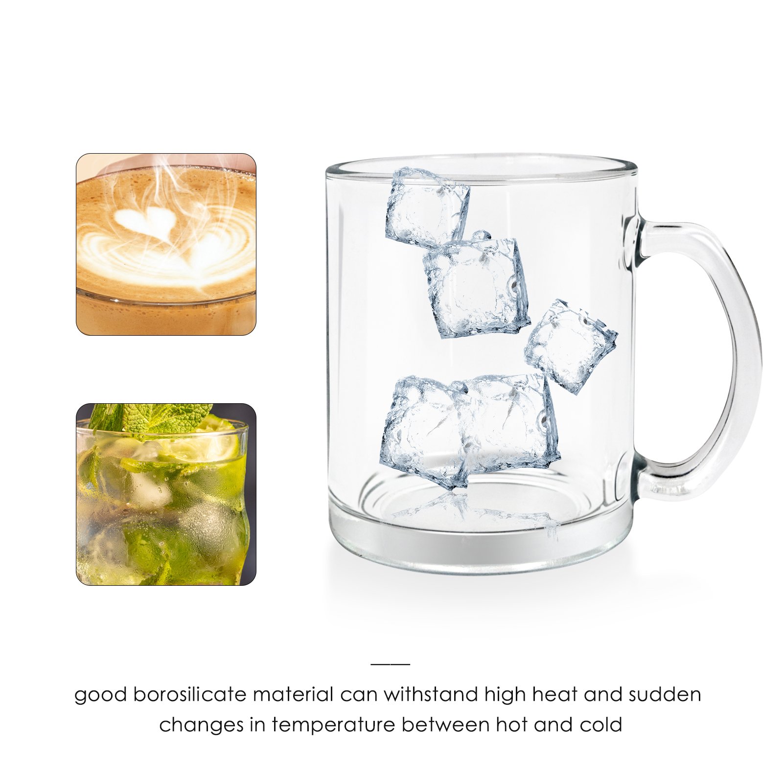11oz Sublimation coating items glass beer mug and heat press printing glass mug