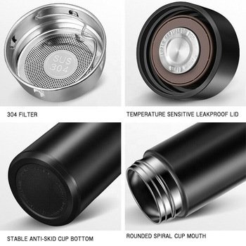500ml High Quality Insulated Led Digital Display Smart Thermo Termos Vacuum Flasks Mug Water Bottle