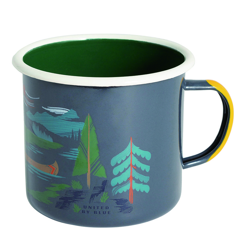 10oz 16oz custom logo printed yellow marbling marbled swirl granite enamel ware tapered coffee beer cup tumblers with no handle