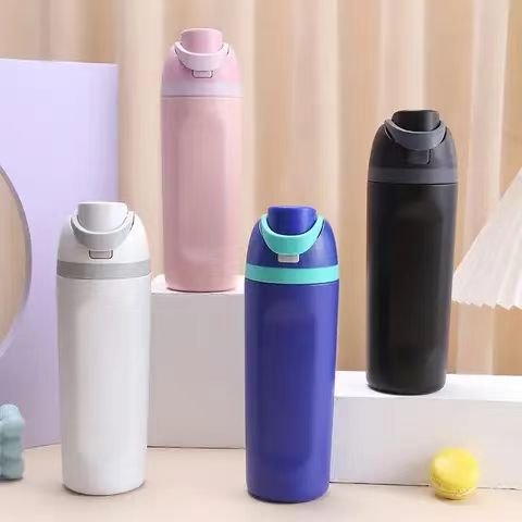 2024 Owale BPA Free Double Wall Stainless Steel Thermos Flask Vacuum Insulated Cold Drink Cup with Handle Spout Sip Lid 19oz24oz