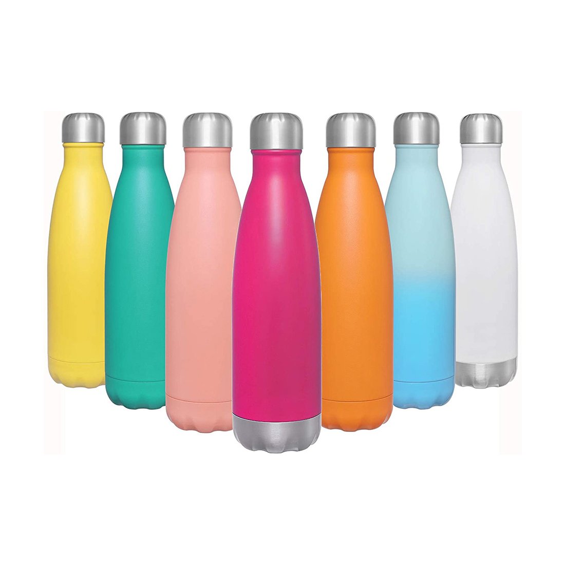 BPA Free Eco Friendly ss 304 Custom Logo Wide Mouth Motivational Sport Double Wall Insulated Metal Stainless Steel Water Bottles