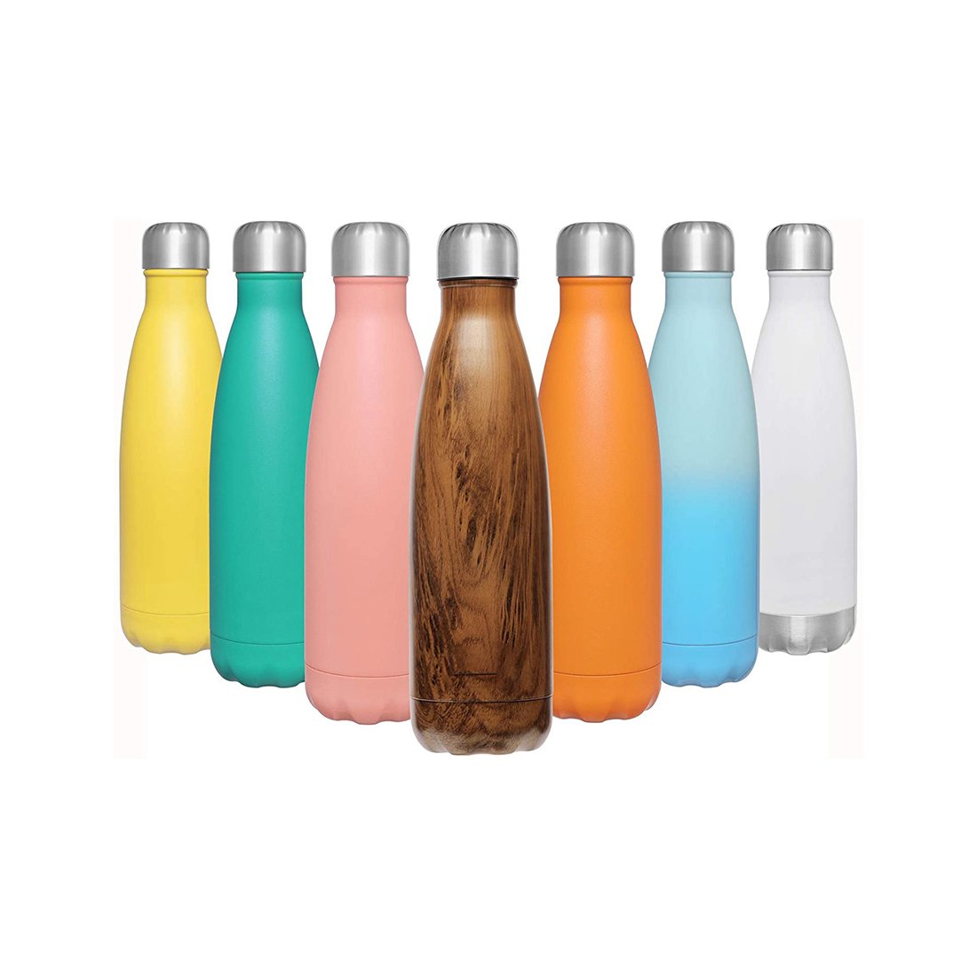 BPA Free Eco Friendly ss 304 Custom Logo Wide Mouth Motivational Sport Double Wall Insulated Metal Stainless Steel Water Bottles