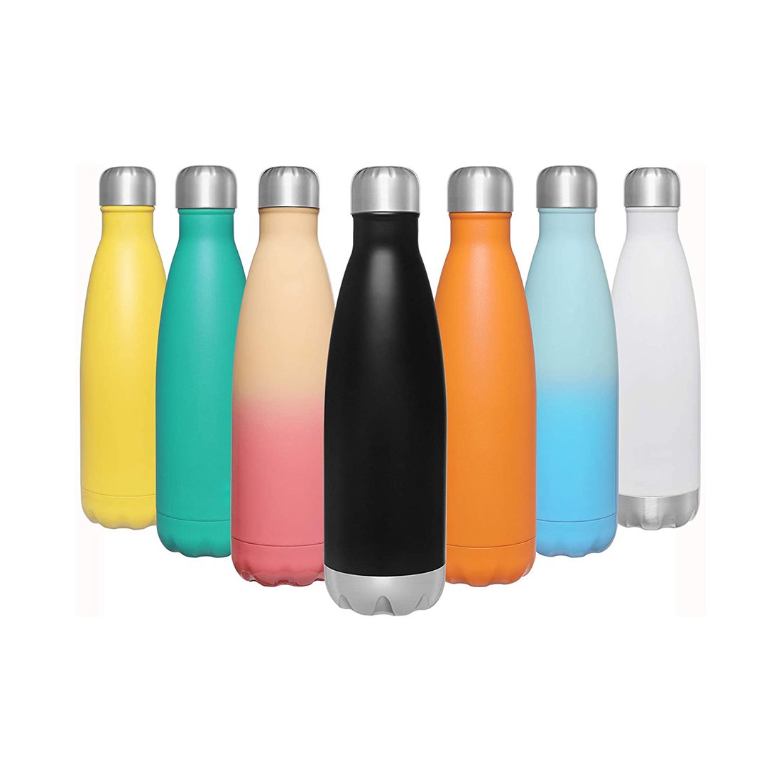 BPA Free Eco Friendly ss 304 Custom Logo Wide Mouth Motivational Sport Double Wall Insulated Metal Stainless Steel Water Bottles