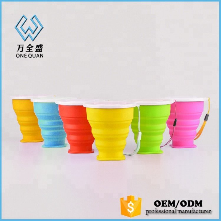 Outdoor Foldable leakproof Coffee Water Cup Silicone Drinking Collapsible Travel Mugs With Lids