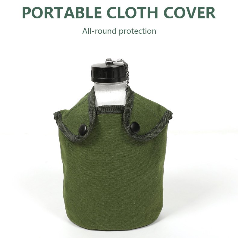 OBSHORSE Black Water Bottle Canteen Cup Aluminium 1070 Tactical Canteen