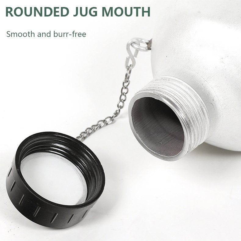 OBSHORSE Black Water Bottle Canteen Cup Aluminium 1070 Tactical Canteen