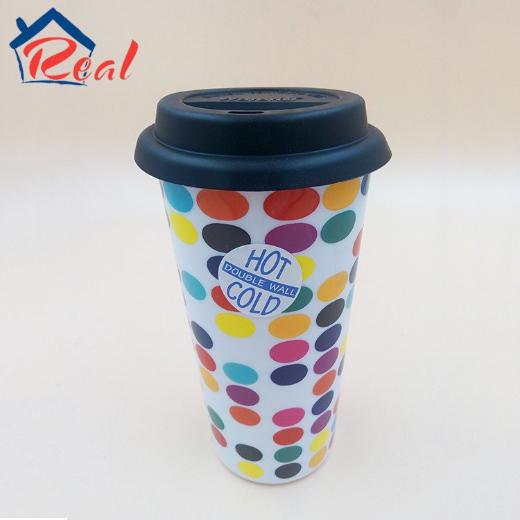 plastic biodegradable promotional natural Bamboo Fiber Mug Tumbler Travel Mug eco friendly Coffee Cup with silicone lid