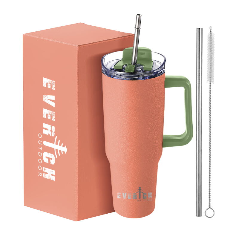 2024 Everich Outdoor 40oz Tumblers Wholesale Bulk Double Wall Insulated stainless steel Tumbler with Handle Straw