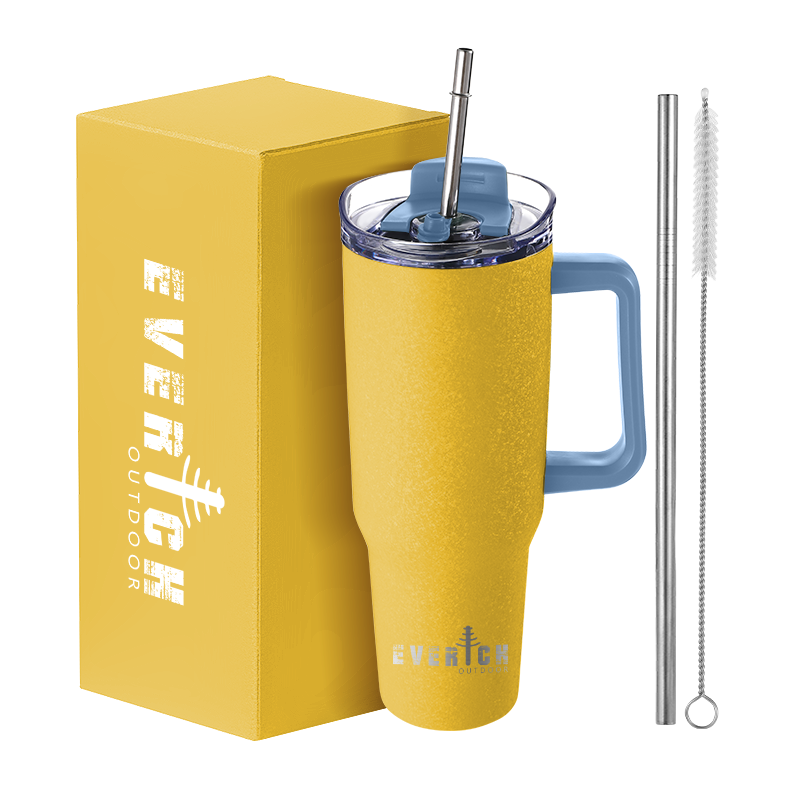 2024 Everich Outdoor 40oz Tumblers Wholesale Bulk Double Wall Insulated stainless steel Tumbler with Handle Straw
