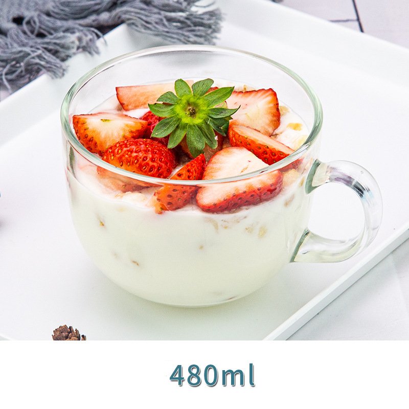 2023 high quality round shape breakfast cup oat cup coffee glass mug cup