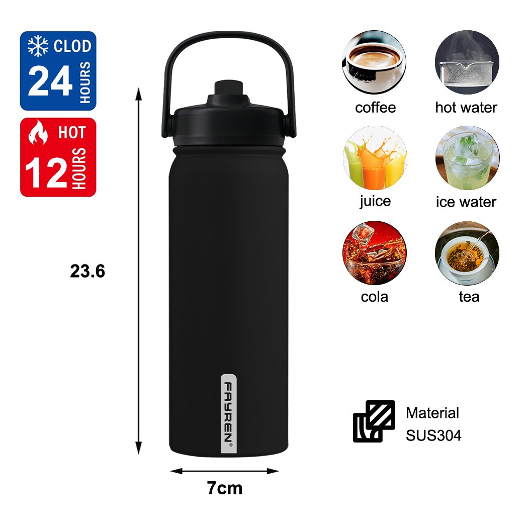 BPA Free Hot Selling 1200 ML Double Walled Multifunctional 2 in 1 Sport Water Bottle stainless steel Insulated vacuum flask