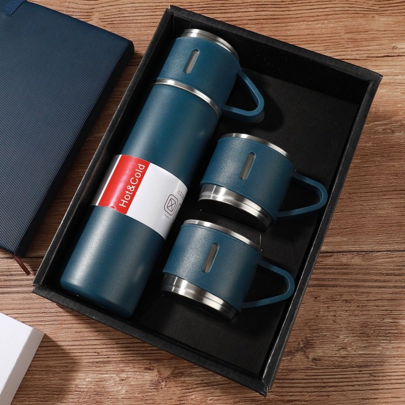 500ML Stainless Steel Sport Vacuum Flask Outdoor Thermos Bottle Lid Hot Water Office Business Gift Set-Indoor/Outdoor Couple Cup