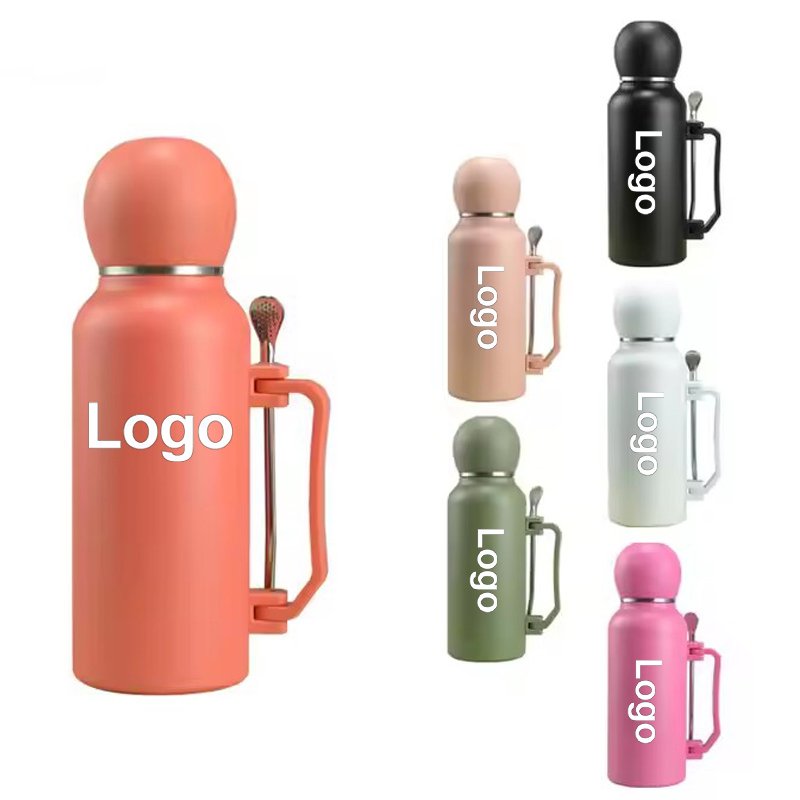 Custom 1300ml Large Capacity Yerba Thermos Vacuum Flasks Stainless Steel Insulated Water Bottle with Spoon