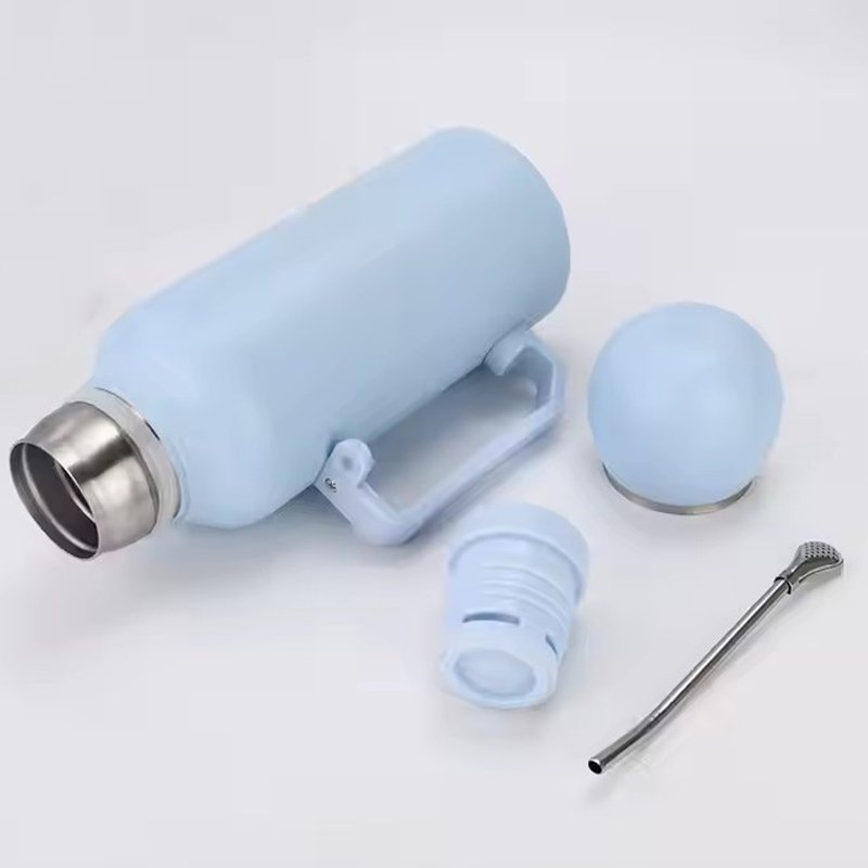 Custom 1300ml Large Capacity Yerba Thermos Vacuum Flasks Stainless Steel Insulated Water Bottle with Spoon