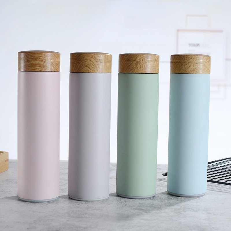 Hot Sale 17oz Stainless Steel Water Bottle Tea Infuser Bottle Double Wall Insulated Vacuum Flask With Bamboo Lid