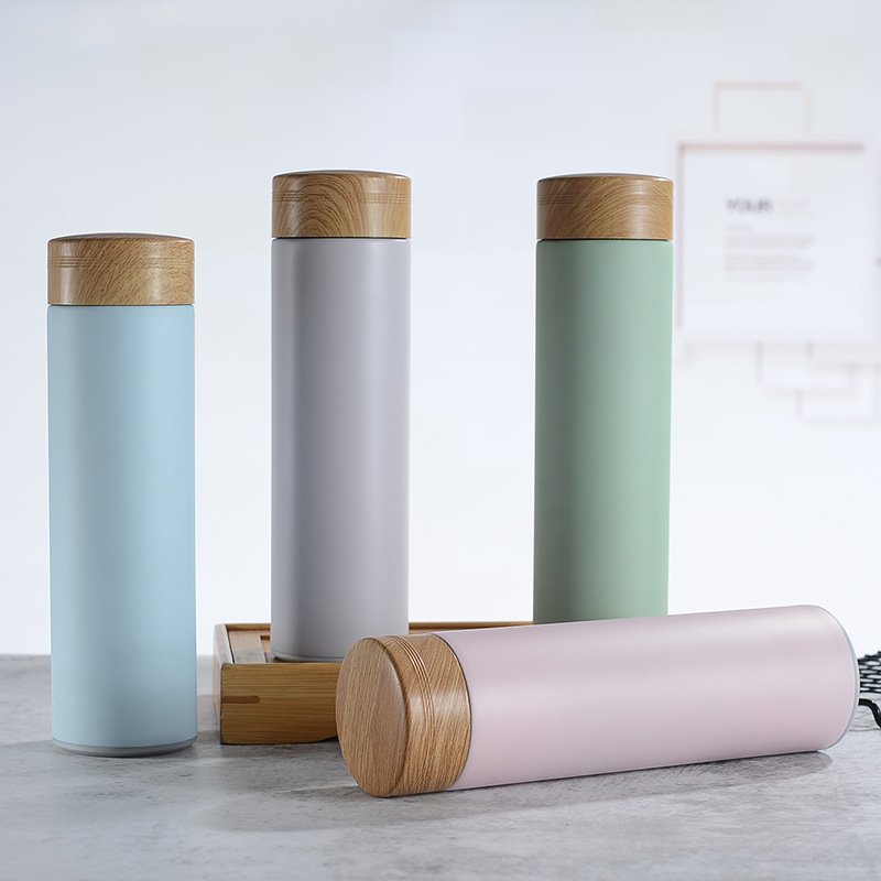 Hot Sale 17oz Stainless Steel Water Bottle Tea Infuser Bottle Double Wall Insulated Vacuum Flask With Bamboo Lid