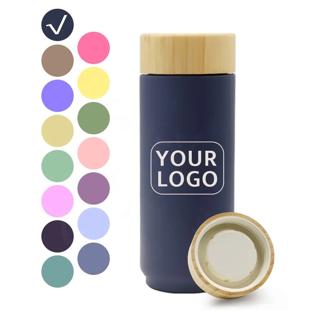 Hot Sale New Design 500ml Double Wall Stainless Steel Water Bottle Insulated Coffee Mug with Bamboo Lid