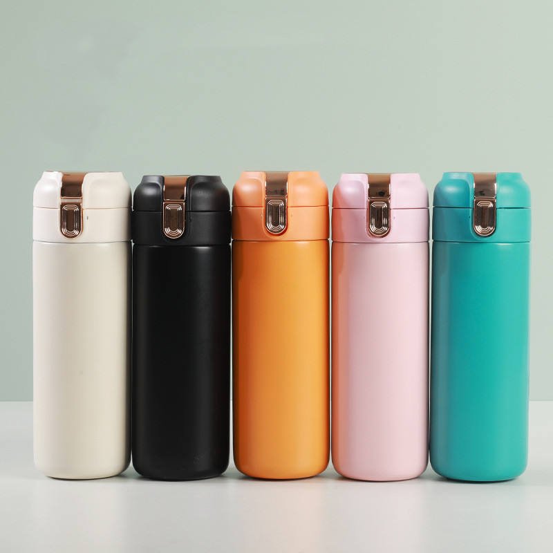 New Design 400Ml Smart Led Temperature Display Vacuum Thermos Insulated Smart Water Bottle With Handle Lid Creative Cup