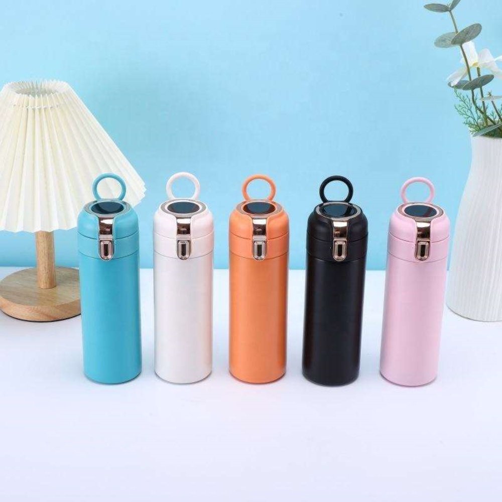 New Design 400Ml Smart Led Temperature Display Vacuum Thermos Insulated Smart Water Bottle With Handle Lid Creative Cup