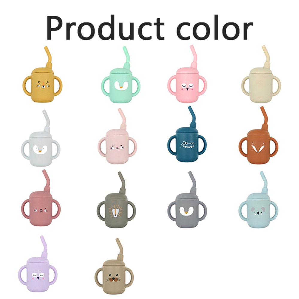 BPA Free Kids Sippy Cup With Straw Factory ODM OEM Price Silicon Drinking Mug Bebe Tableware Feeding Taza Ready To Ship In Stock