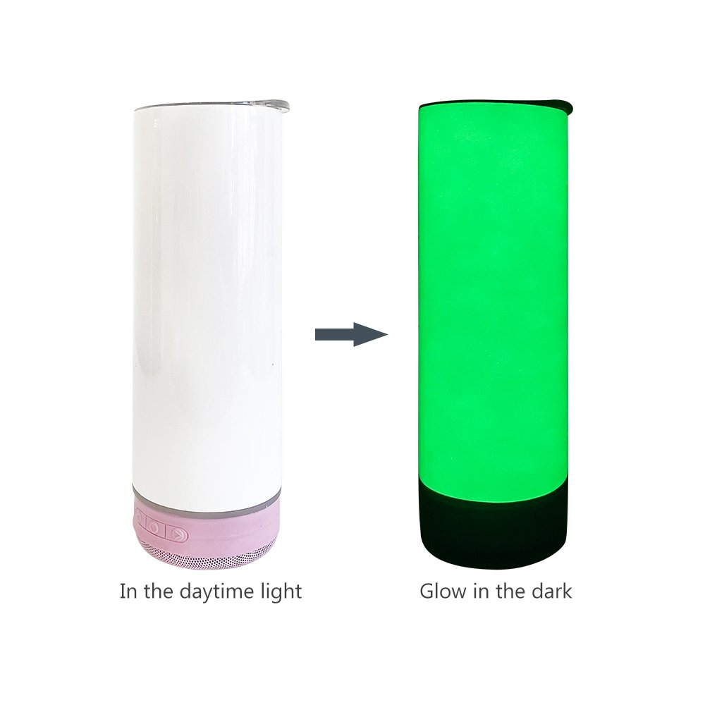 USA Warehouse 25pcs non tapered white 20oz speaker tumbler Sublimation blanks Straight display glow in dark Music Tumbler